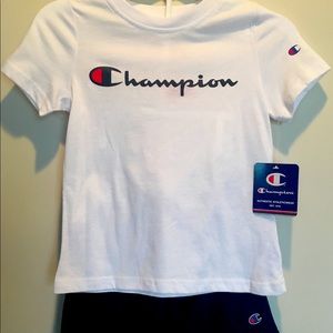 NWT Champion shorts/tee Size 4